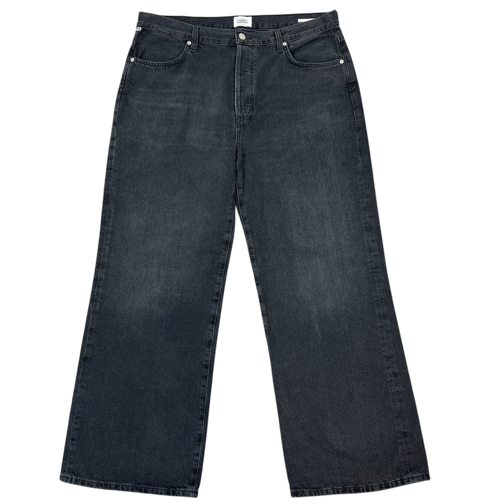 Citizens of Humanity Annina Petite Wide-Leg Jeans 33P" Prophecy Black High-Rise